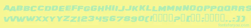 HollywoodHillsExpandedItalic Font – Green Fonts on Yellow Background