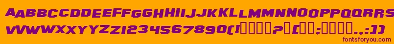 HollywoodHillsExpandedItalic Font – Purple Fonts on Orange Background