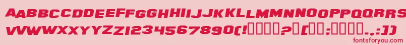 HollywoodHillsExpandedItalic-fontti – punaiset fontit vaaleanpunaisella taustalla