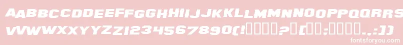 フォントHollywoodHillsExpandedItalic – ピンクの背景に白い文字