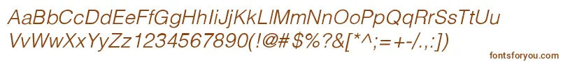 フォントPartridgeLightLightItalic – 茶色のフォント
