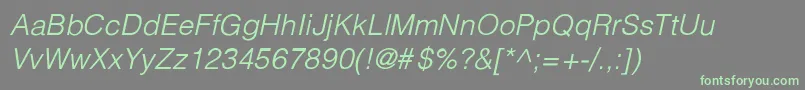 PartridgeLightLightItalic Font – Green Fonts on Gray Background