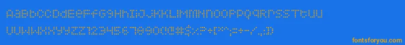 Squarodynamic Font – Orange Fonts on Blue Background