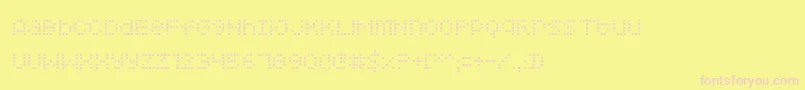 Squarodynamic-Schriftart – Rosa Schriften auf gelbem Hintergrund