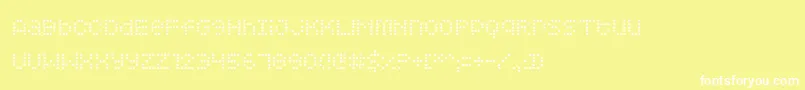 Squarodynamic Font – White Fonts on Yellow Background