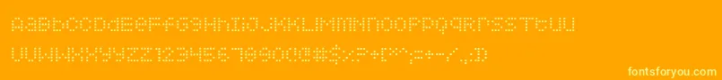 Squarodynamic Font – Yellow Fonts on Orange Background