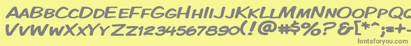 Kmkdspkw Font – Gray Fonts on Yellow Background