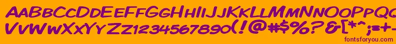 Kmkdspkw Font – Purple Fonts on Orange Background