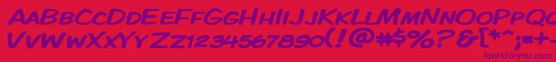 Kmkdspkw Font – Purple Fonts on Red Background