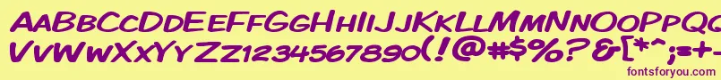 Kmkdspkw Font – Purple Fonts on Yellow Background