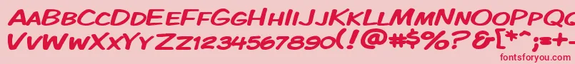 Kmkdspkw Font – Red Fonts on Pink Background