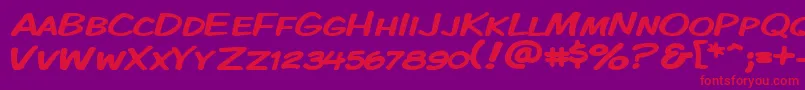 Kmkdspkw Font – Red Fonts on Purple Background