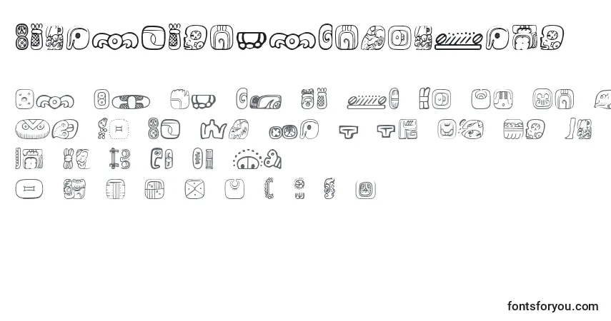 Fuente MesoamericaDingsFour - alfabeto, números, caracteres especiales