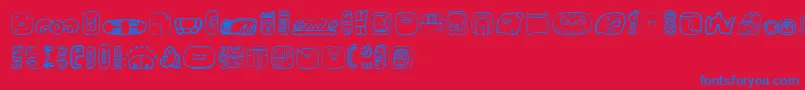 MesoamericaDingsFour Font – Blue Fonts on Red Background