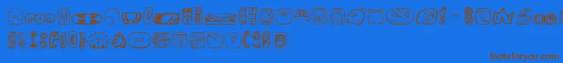 MesoamericaDingsFour Font – Brown Fonts on Blue Background