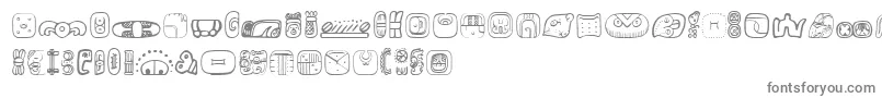 MesoamericaDingsFour-Schriftart – Graue Schriften auf weißem Hintergrund