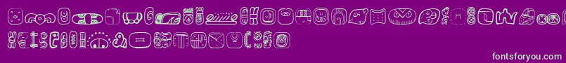 MesoamericaDingsFour Font – Green Fonts on Purple Background