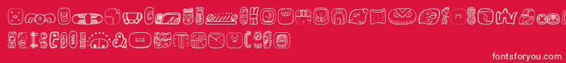 Fonte MesoamericaDingsFour – fontes rosa em um fundo vermelho