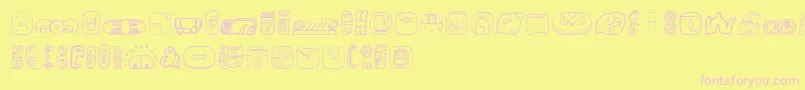 MesoamericaDingsFour Font – Pink Fonts on Yellow Background