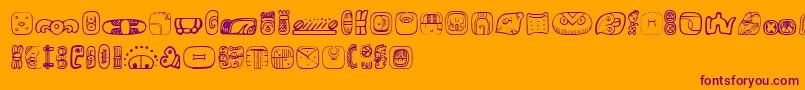 MesoamericaDingsFour Font – Purple Fonts on Orange Background