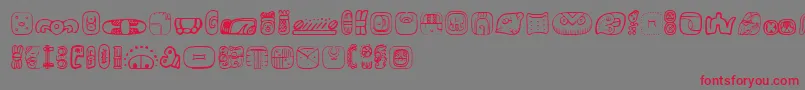 MesoamericaDingsFour Font – Red Fonts on Gray Background
