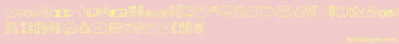 MesoamericaDingsFour Font – Yellow Fonts on Pink Background