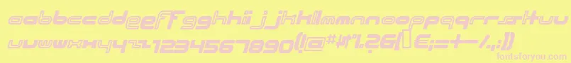 Beachi Font – Pink Fonts on Yellow Background