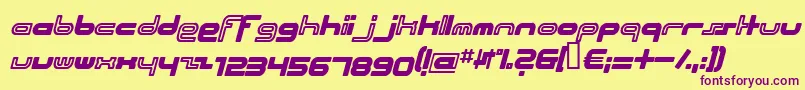Beachi Font – Purple Fonts on Yellow Background