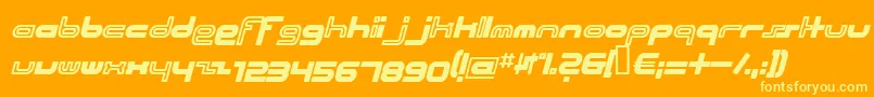 Beachi Font – Yellow Fonts on Orange Background