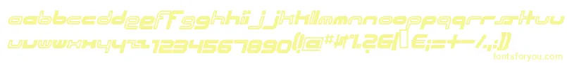 Beachi-Schriftart – Gelbe Schriften auf weißem Hintergrund