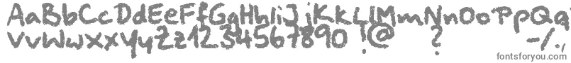 フォントSqueakychalksound – 白い背景に灰色の文字