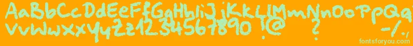 Squeakychalksound Font – Green Fonts on Orange Background