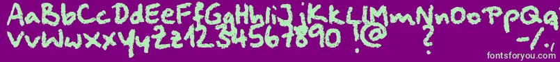 Squeakychalksound Font – Green Fonts on Purple Background