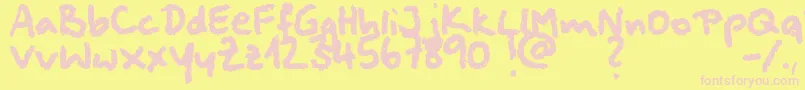 Squeakychalksound Font – Pink Fonts on Yellow Background