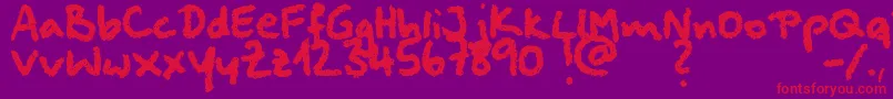 Squeakychalksound Font – Red Fonts on Purple Background