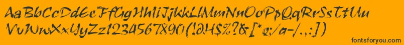 RuachLetPlain.1.0-Schriftart – Schwarze Schriften auf orangefarbenem Hintergrund