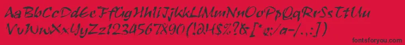 フォントRuachLetPlain.1.0 – 赤い背景に黒い文字