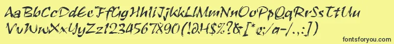 RuachLetPlain.1.0-Schriftart – Schwarze Schriften auf gelbem Hintergrund