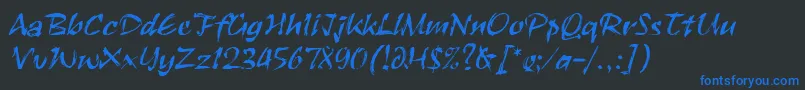 Шрифт RuachLetPlain.1.0 – синие шрифты на чёрном фоне