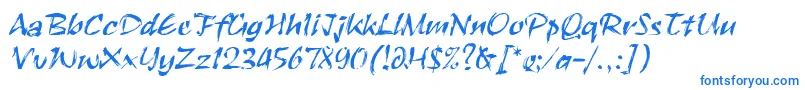 フォントRuachLetPlain.1.0 – 白い背景に青い文字