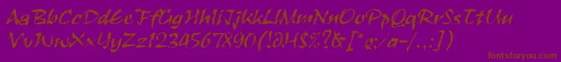 Czcionka RuachLetPlain.1.0 – brązowe czcionki na fioletowym tle