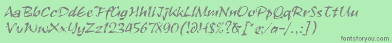 RuachLetPlain.1.0-fontti – harmaat kirjasimet vihreällä taustalla
