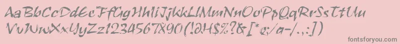 Czcionka RuachLetPlain.1.0 – szare czcionki na różowym tle