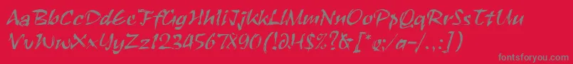 フォントRuachLetPlain.1.0 – 赤い背景に灰色の文字