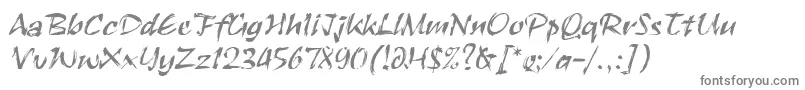 RuachLetPlain.1.0-fontti – harmaat kirjasimet valkoisella taustalla
