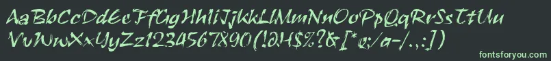 RuachLetPlain.1.0-fontti – vihreät fontit mustalla taustalla