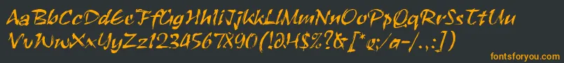 RuachLetPlain.1.0-fontti – oranssit fontit mustalla taustalla