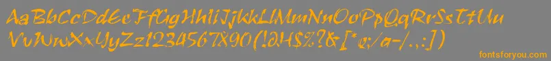 RuachLetPlain.1.0-fontti – oranssit fontit harmaalla taustalla