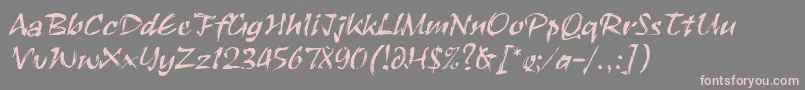 RuachLetPlain.1.0-Schriftart – Rosa Schriften auf grauem Hintergrund