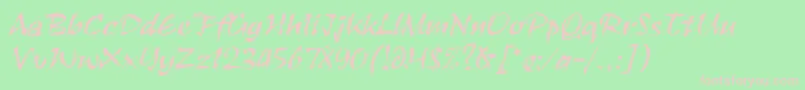 RuachLetPlain.1.0 Font – Pink Fonts on Green Background